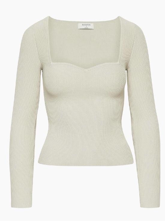 Babaton Tops - Babaton Aritzia Sculpt Knit Sweetheart Long Sleeve Top – Size 2XS – Cream